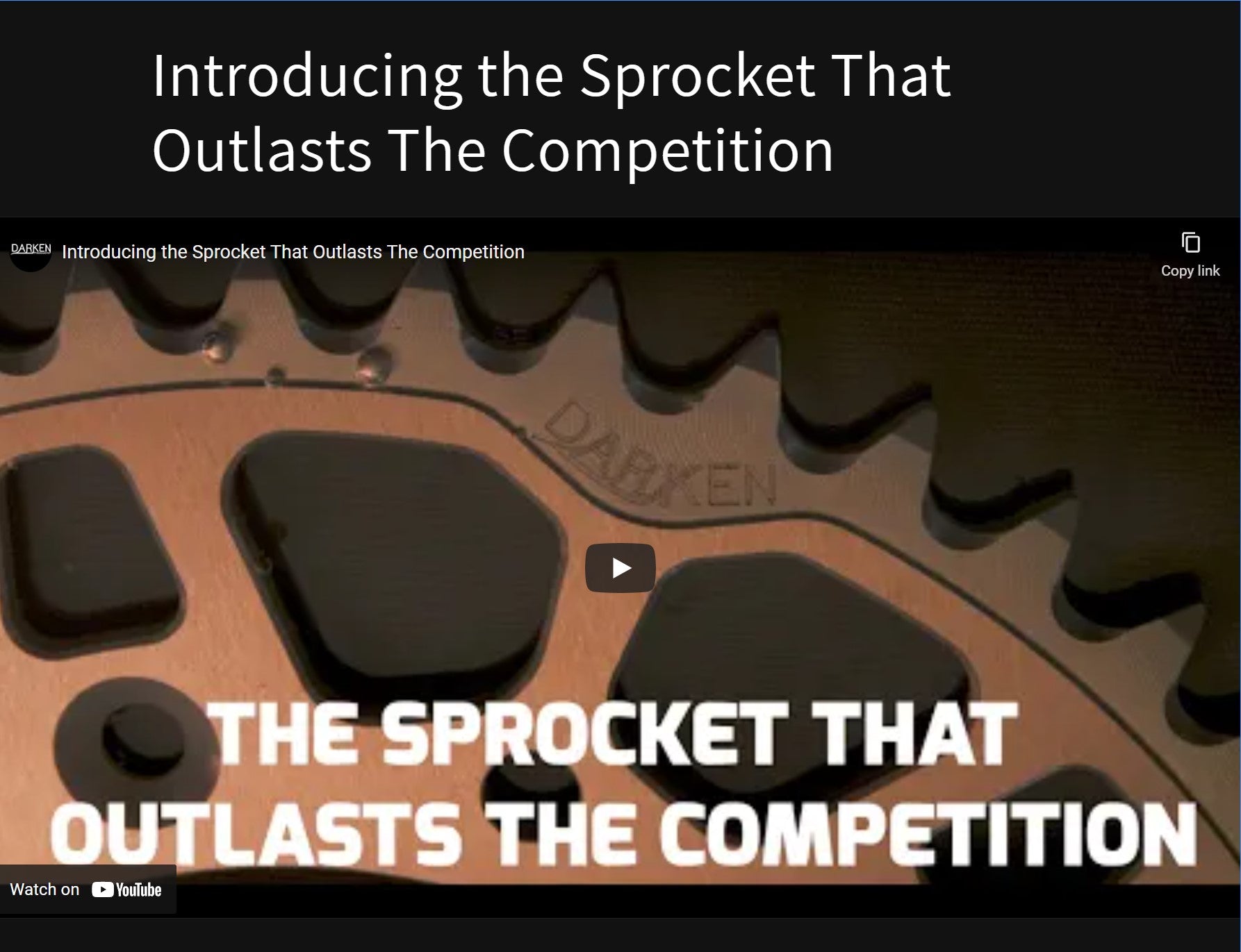 Load video: Introducing the Sprocket That Outlasts the Competition